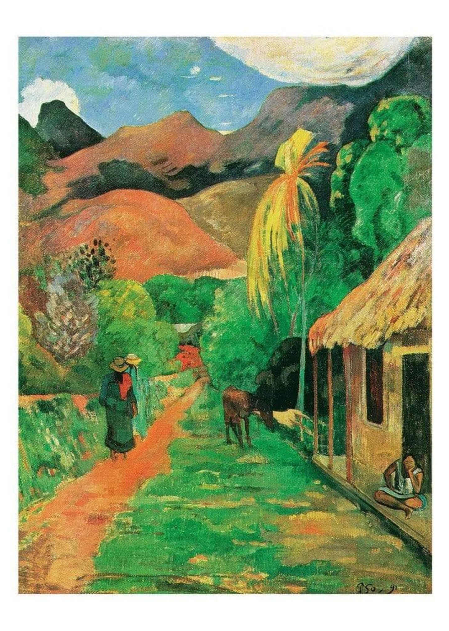 Affiche Art Paul Gauguin - Chemin a papeete 50x70cm