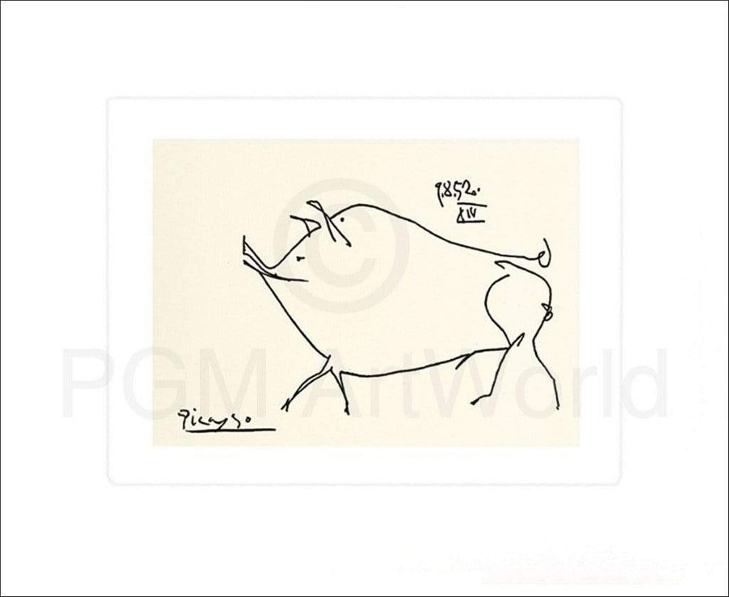 Affiche Art Pablo Picasso - Le petit cochon 60x50cm