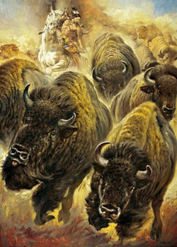 Affiche Art Renato Casaro - Büffeljagd 50x70cm