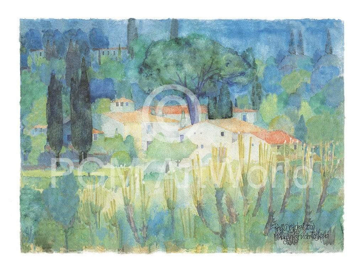 Affiche Art Ralf Westphal - Mittagshitze in der Toscana 80x60cm