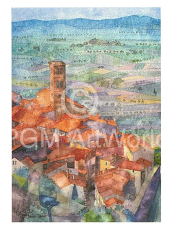 Affiche Art Ralf Westphal - Cortona, Umbrien 30x40cm