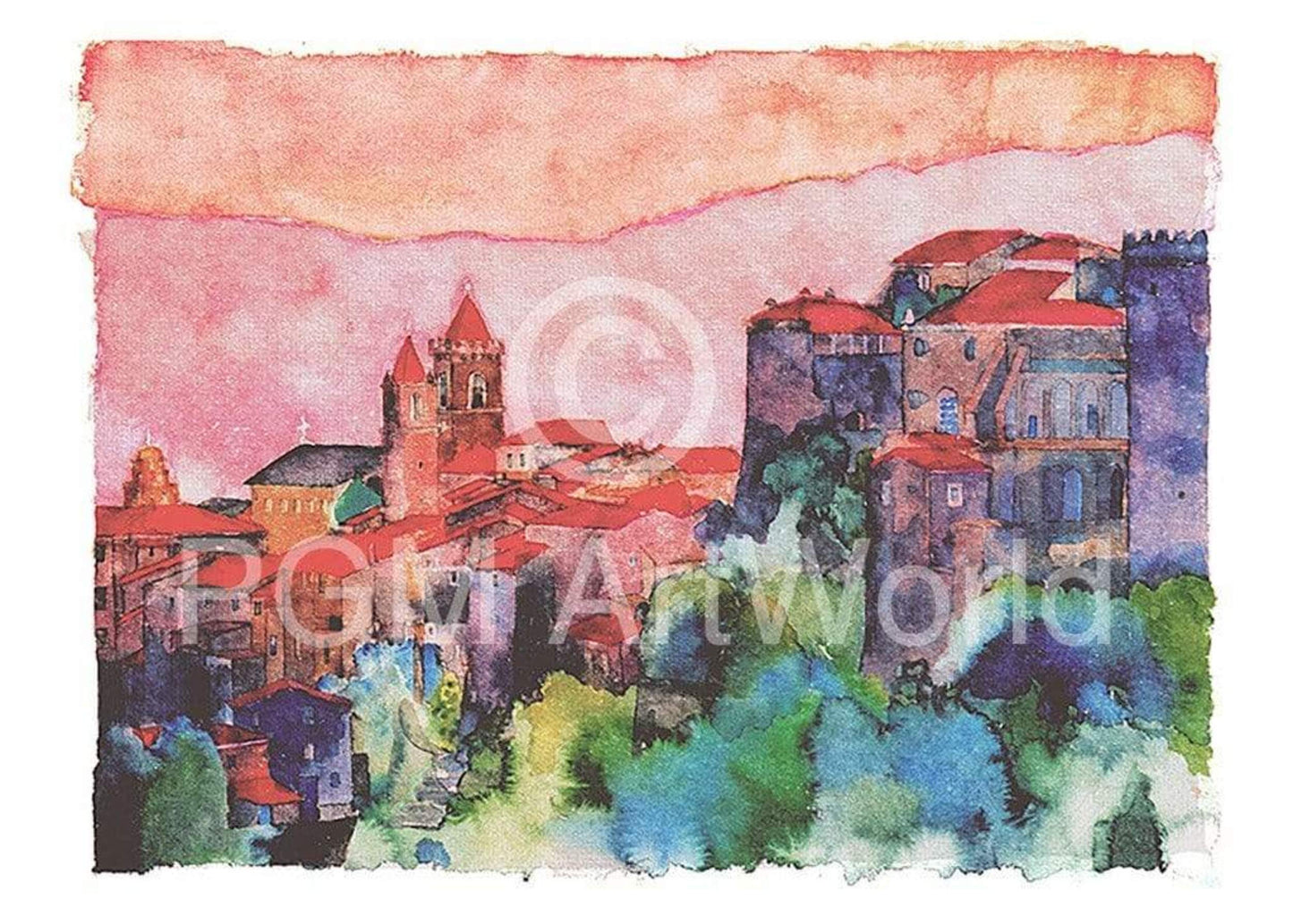 Affiche Art Ralf Westphal - Fosdinovo, Lunigiana, Apuanische Alpen 70x50cm