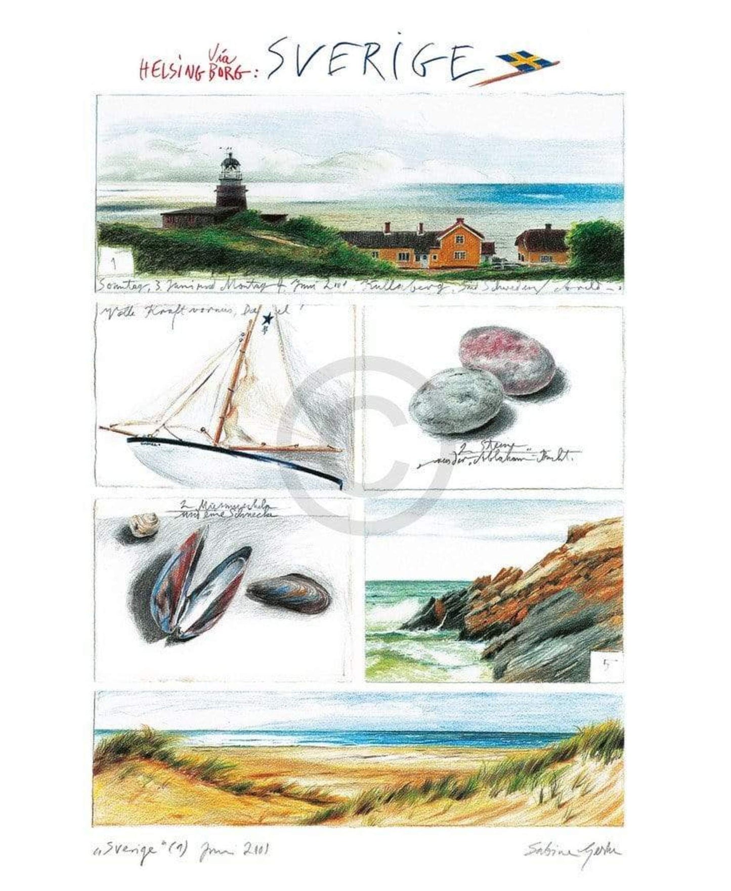 Affiche Art Sabine Gerke - Via Helsingborg 40x50cm