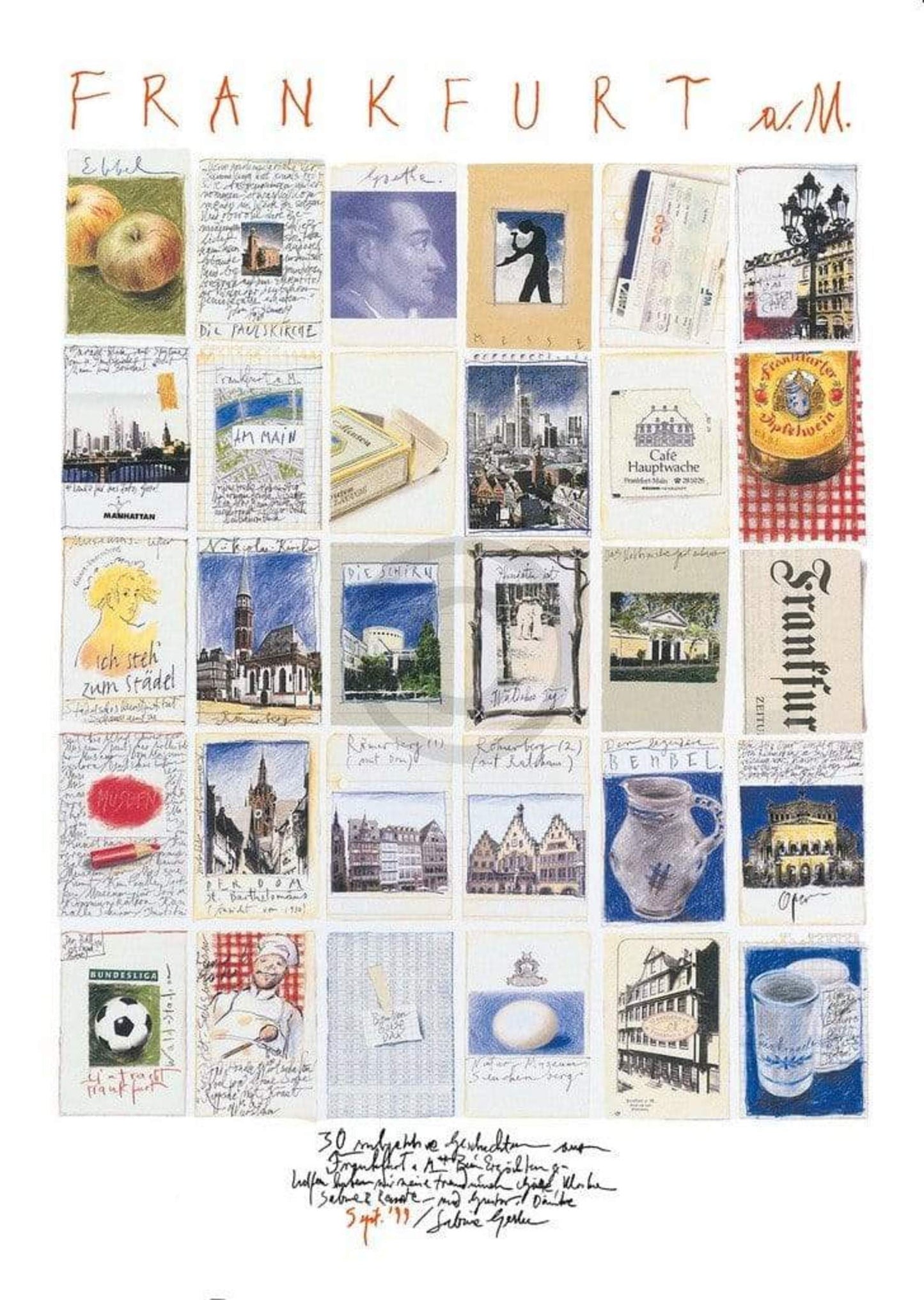 Affiche Art Sabine Gerke - Frankfurt 50x70cm