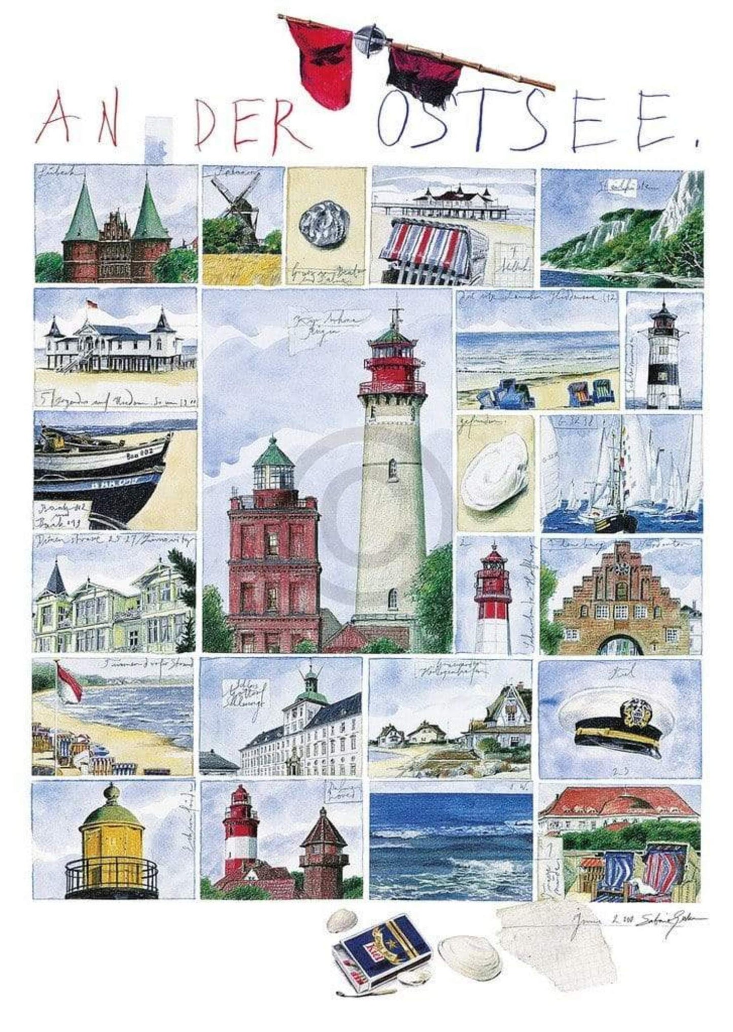 Affiche Art Sabine Gerke - An der Ostsee 50x70cm