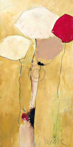 Affiche Art Anne L. Strunk - White flowers with red 2 50x100cm