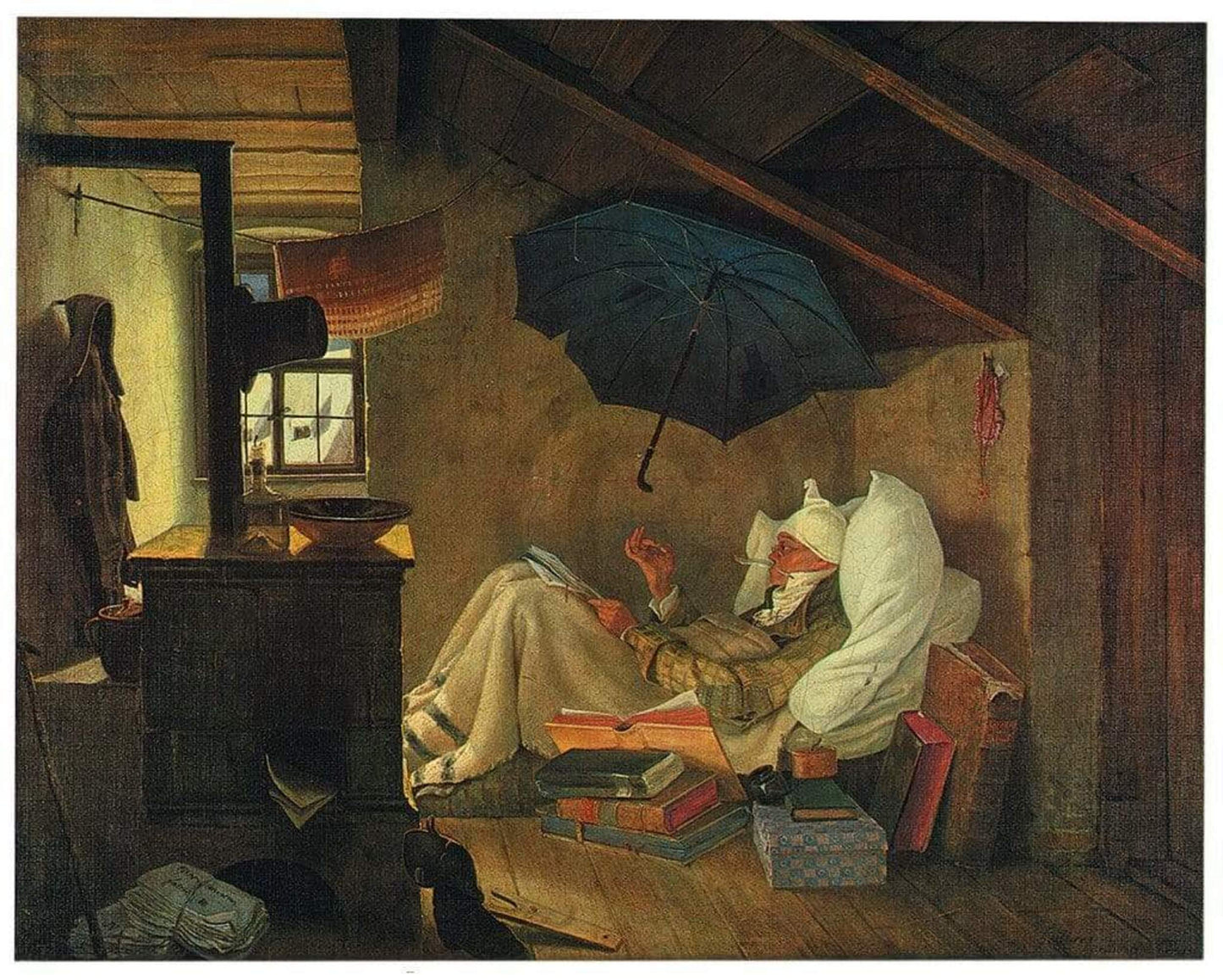 Affiche Art Carl Spitzweg - Der arme Poet 60x48cm