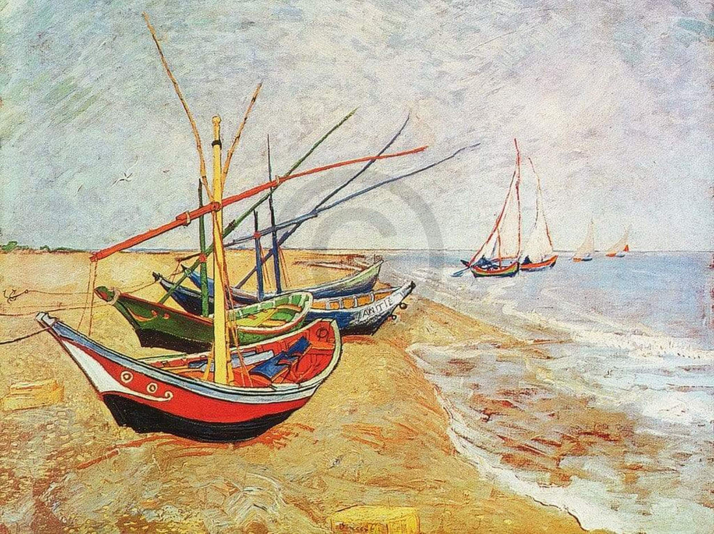 Affiche Art Vincent Van Gogh - Barche sulla spiaggia 80x60cm