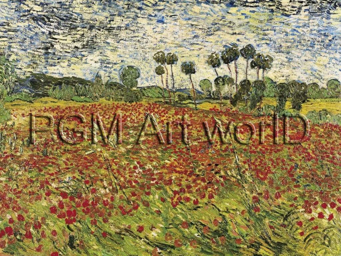 Affiche Art Vincent Van Gogh - Field of Poppies 80x60cm