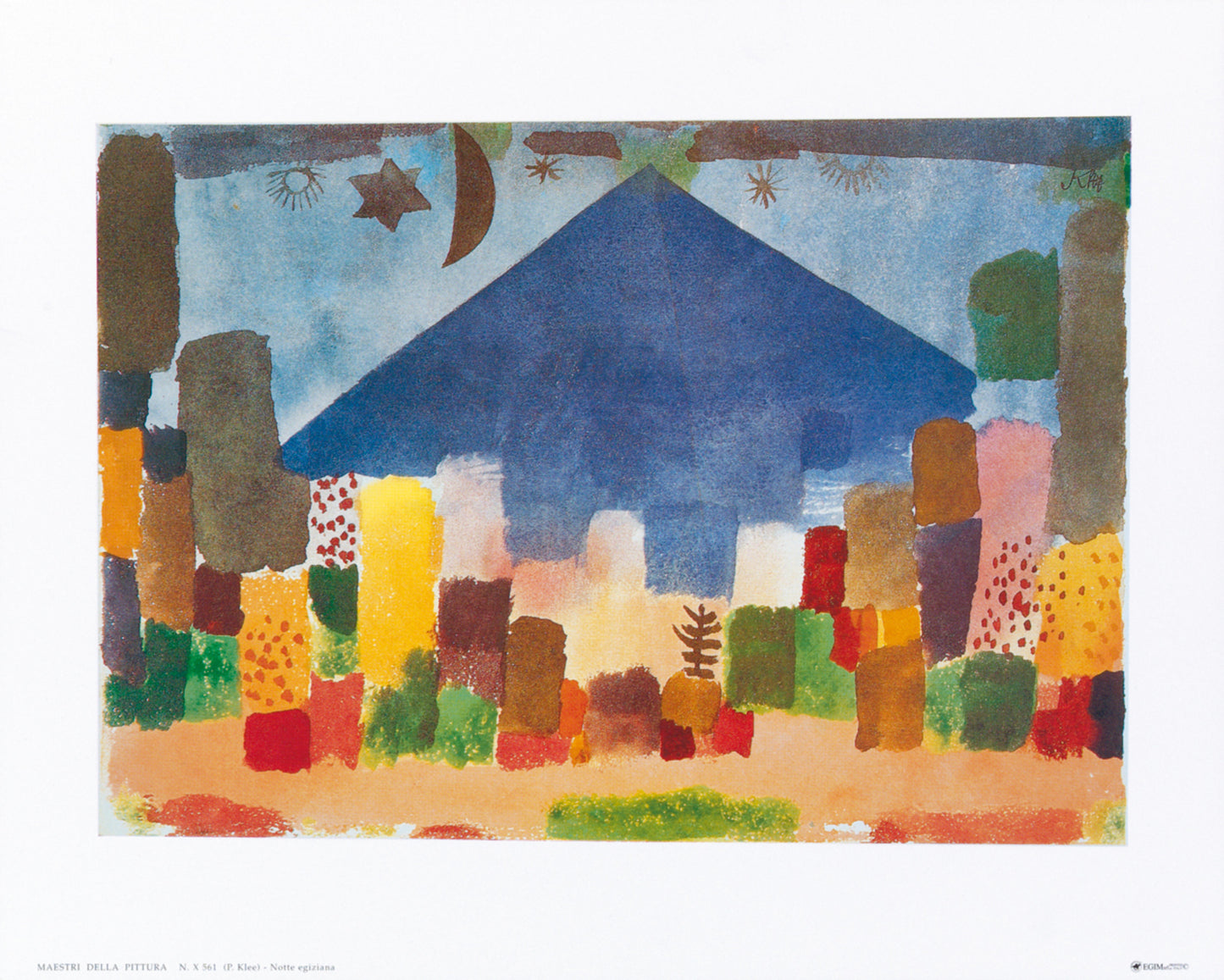 Affiche Art Paul Klee - Notte egiziana 30x24cm
