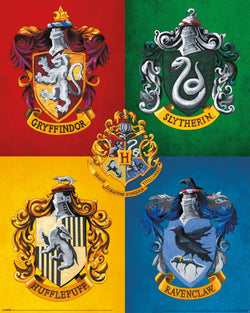 Poster Harry Potter Colourful Crests 40x50cm