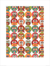 Affiche Art Valentina Ramos - Owls Family 60x80cm