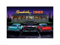 Affiche Art Helen Flint - Roadside Diner 80x60cm