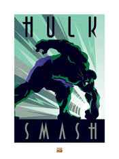 Affiche Art Marvel Deco Hulk 60x80cm