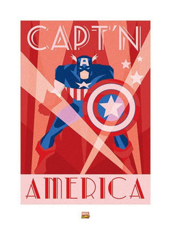 Affiche Art Marvel Deco Captain America 60x80cm
