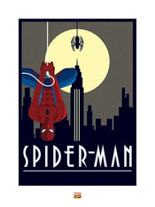 Affiche Art Marvel Deco Spider-Man Hanging 60x80cm