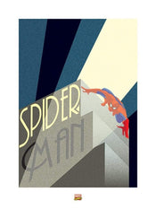 Affiche Art Marvel Deco SpiderMan Building 60x80cm