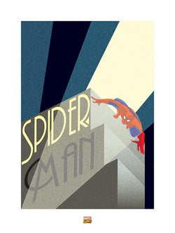 Affiche Art Marvel Deco SpiderMan Building 60x80cm