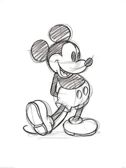 Affiche Art Mickey Mouse Sketched Single 60x80cm
