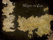 Affiche Art Game of Thrones Westeros and Essos Antique Map 80x60cm