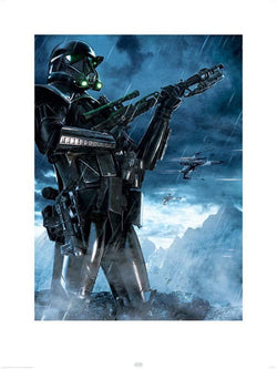 Affiche Art Star Wars Rogue One Death Trooper Rain 60x80cm