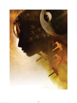 Affiche Art Star Wars Rogue One Jyn Silhouette 60x80cm
