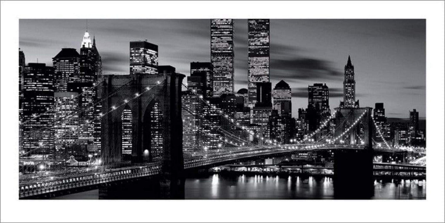 Affiche Art Brooklyn Bridge Black and White 100x50cm