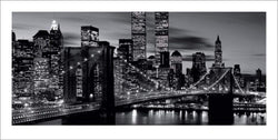 Affiche Art Brooklyn Bridge Black and White 100x50cm