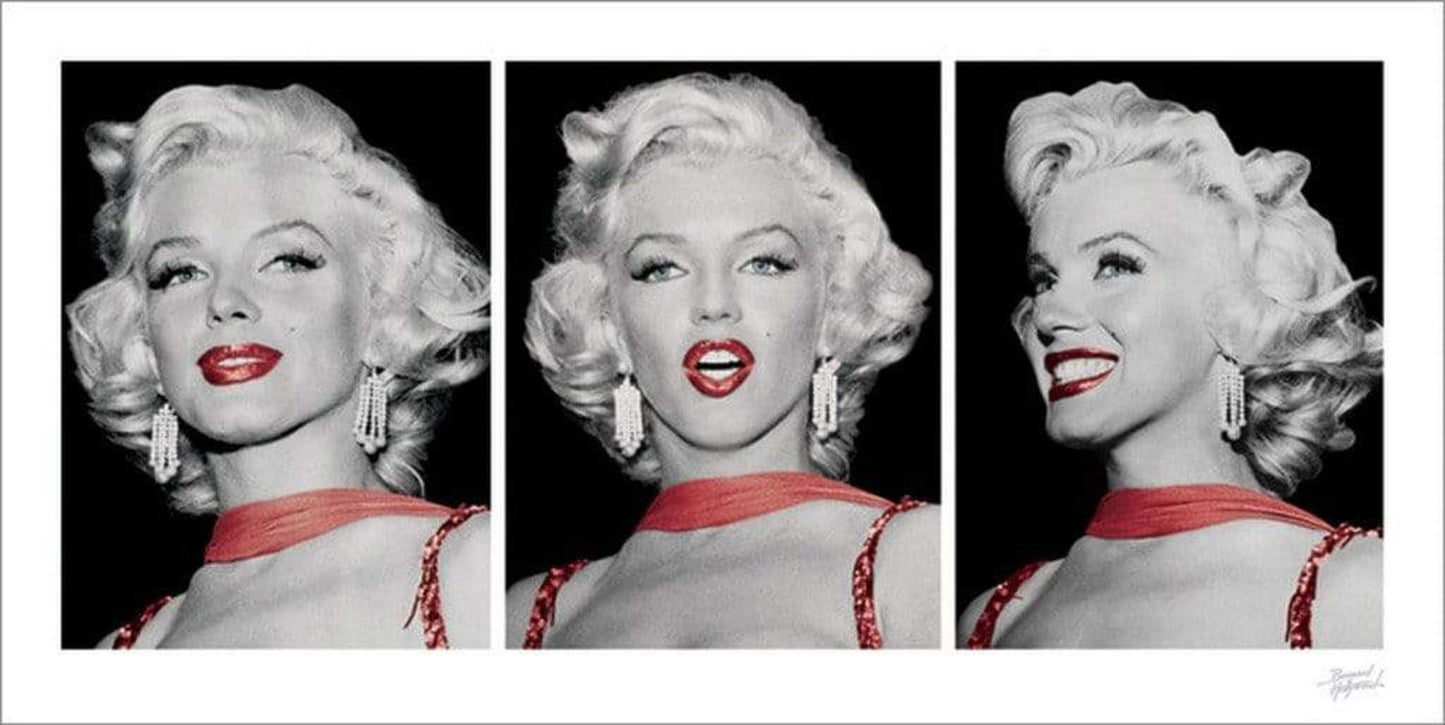 Affiche Art Marilyn Monroe Red Dress Triptych 100x50cm