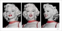 Affiche Art Marilyn Monroe Red Dress Triptych 100x50cm