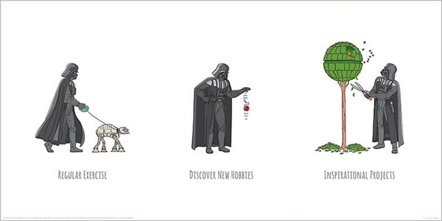 Affiche Art Star Wars Vaders Boredom Busting Ideas 60x30cm
