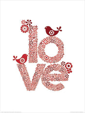 Affiche Art Valentina Ramos - Red Love 30x40cm