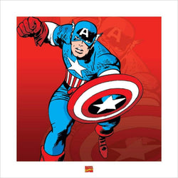 Affiche Art Captain America Marvel Comics 40x40cm