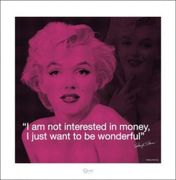 Affiche Art Marilyn Monroe iQuote 40x40cm