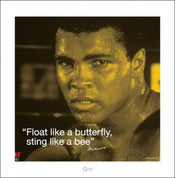 Affiche Art Muhammad Ali iQuote Sting Like a Bee 40x40cm