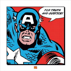 Affiche Art Captain America For truth and justice 40x40cm