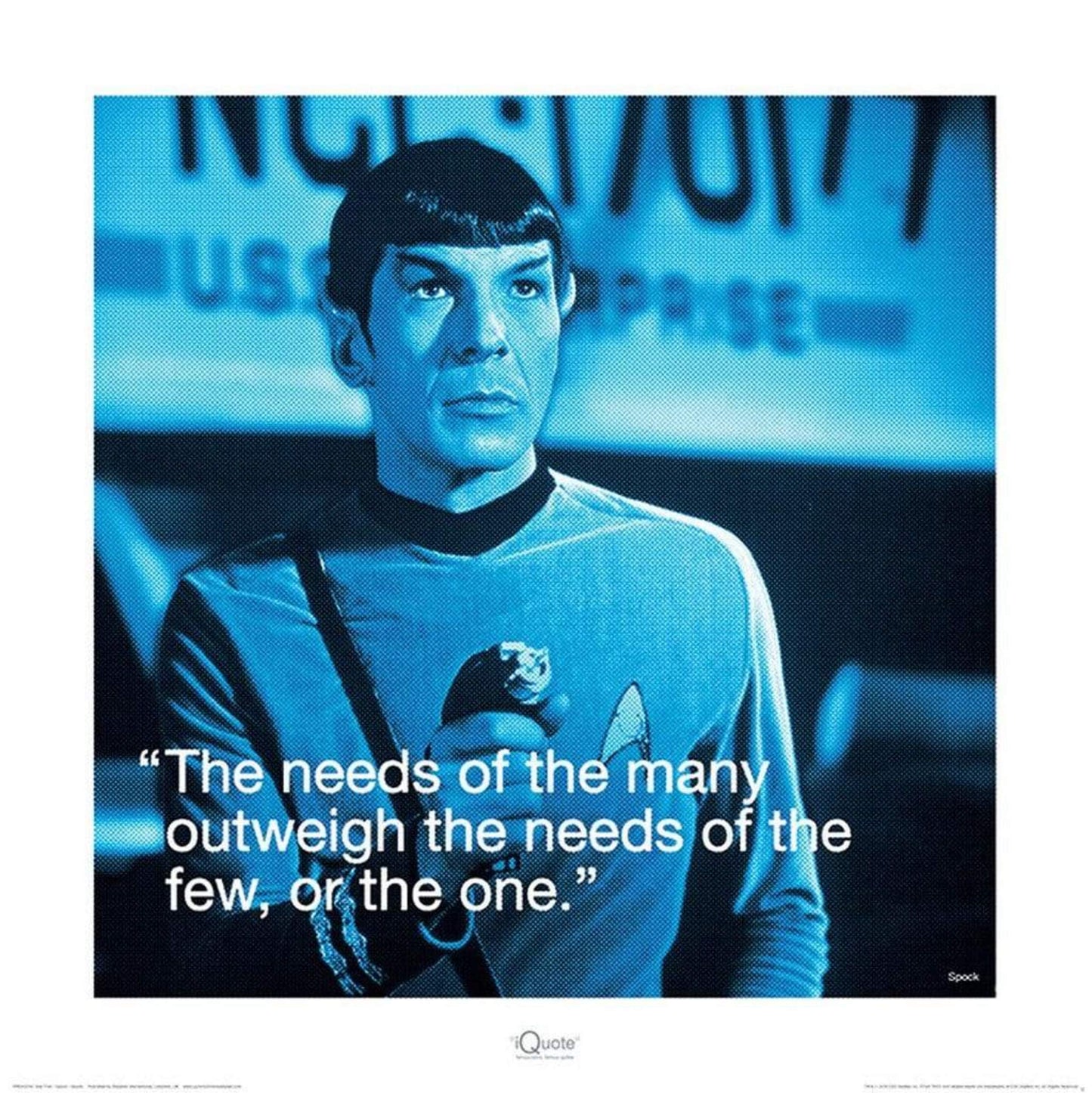 Affiche Art Star Trek Spock iQuote 40x40cm