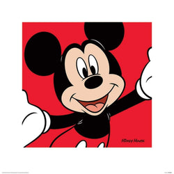 Affiche Art Mickey Mouse Red 40x40cm