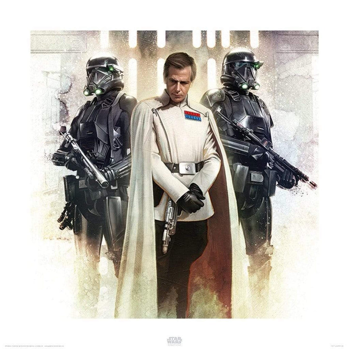 Affiche Art Star Wars Rogue One Krennic and Death Troopers 40x40cm