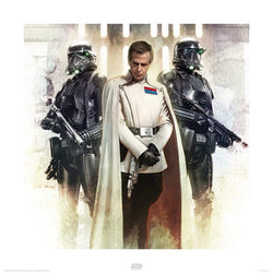 Affiche Art Star Wars Rogue One Krennic and Death Troopers 40x40cm
