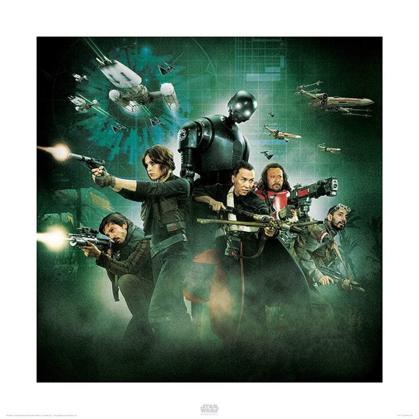 Affiche Art Star Wars Rogue One Attack 40x40cm