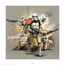 Affiche Art Star Wars Rogue One Stormtroopers Profile 40x40cm