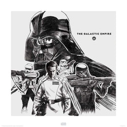 Affiche Art Star Wars Rogue One The Galactic Empire 40x40cm