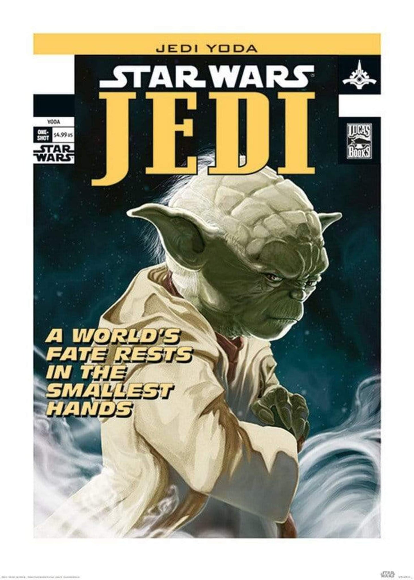 Affiche Art Star Wars Yoda Worlds Fate 50x70cm