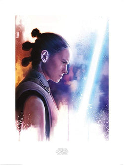 Affiche Art Star Wars The Last Jedi Rey Lightsaber Paint 60x80cm