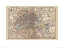 Affiche Art Stanfords - Map of the County of London 1888 60x80cm