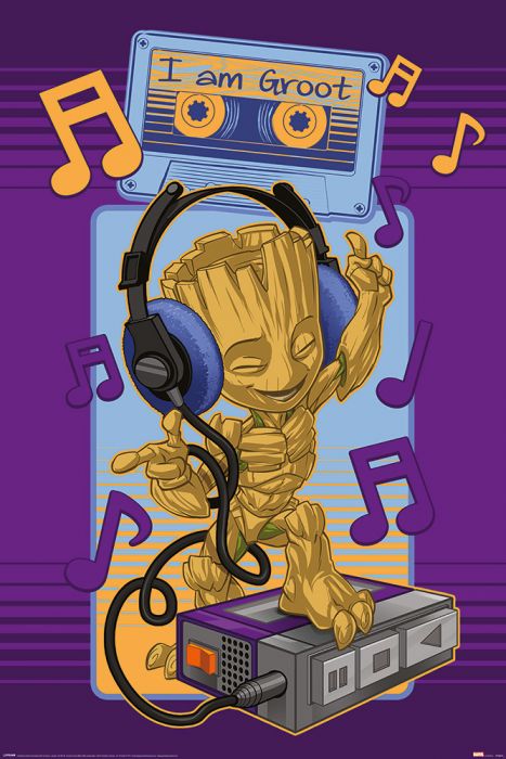 Guardians Of The Galaxy Groot Cassette Poster 61x91.5cm