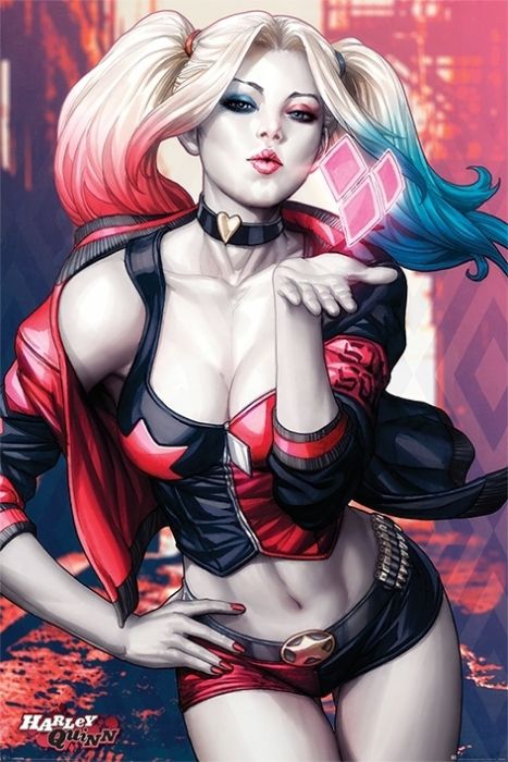 Batman Harley Quinn Poster Kiss  